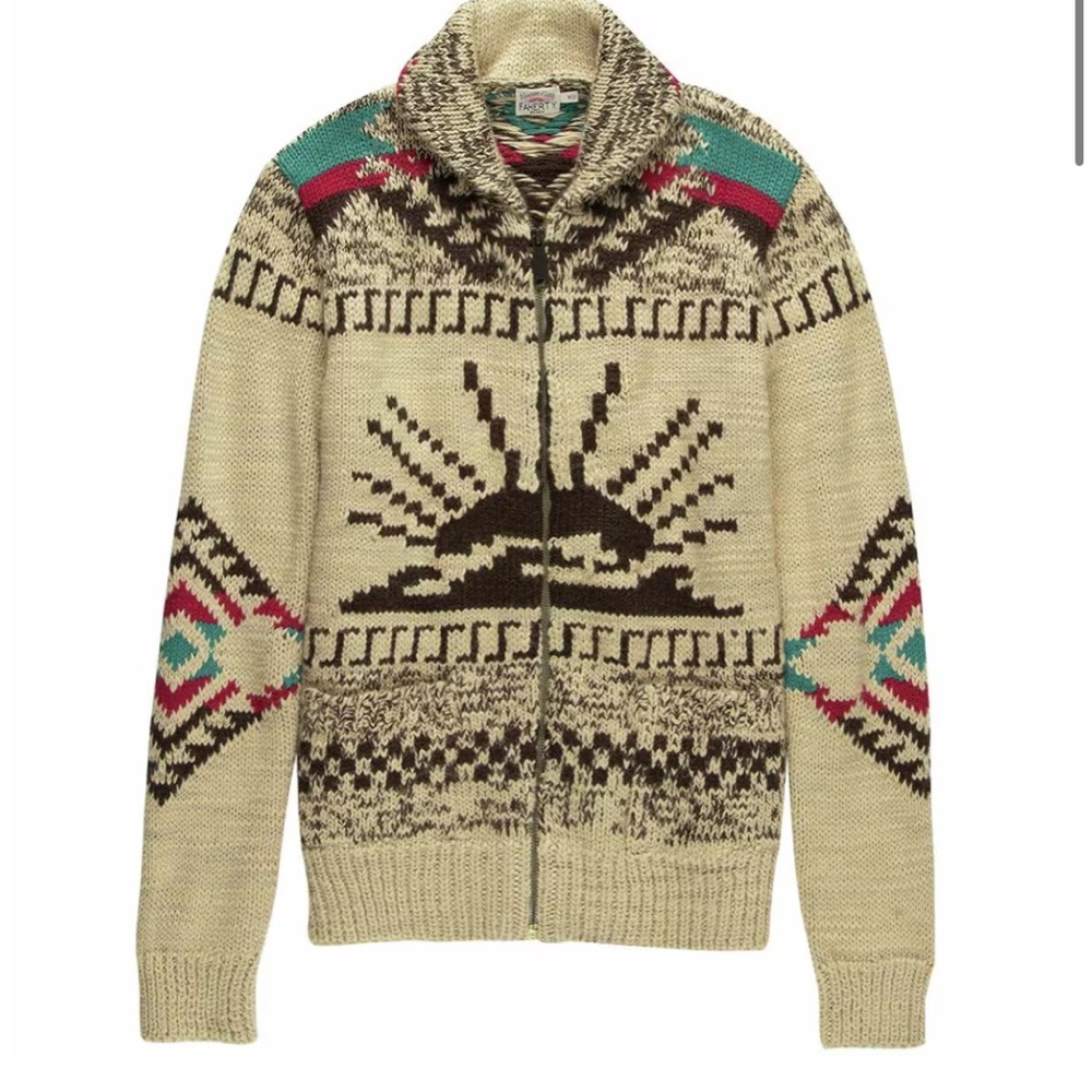 Men's Faherty Sun and Waves Alpaca blend zip up Sweater